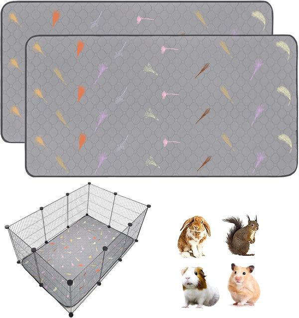 2Pcs Guinea Pig Cage Liners,Guinea Pig Fleece Cage Liners24''X48'' Super Absorbent Washable Pee Pads Reusable for Rabbit Hamster Chinchilla9
