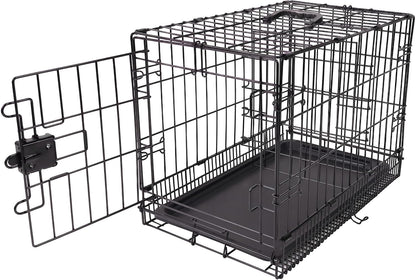 Amazon Basics Portable, Foldable Metal Wire Dog Crate with Removable Tray, Single Door, Divider Panel, Quick Setup, 30 X 19 X 21 In, Black1