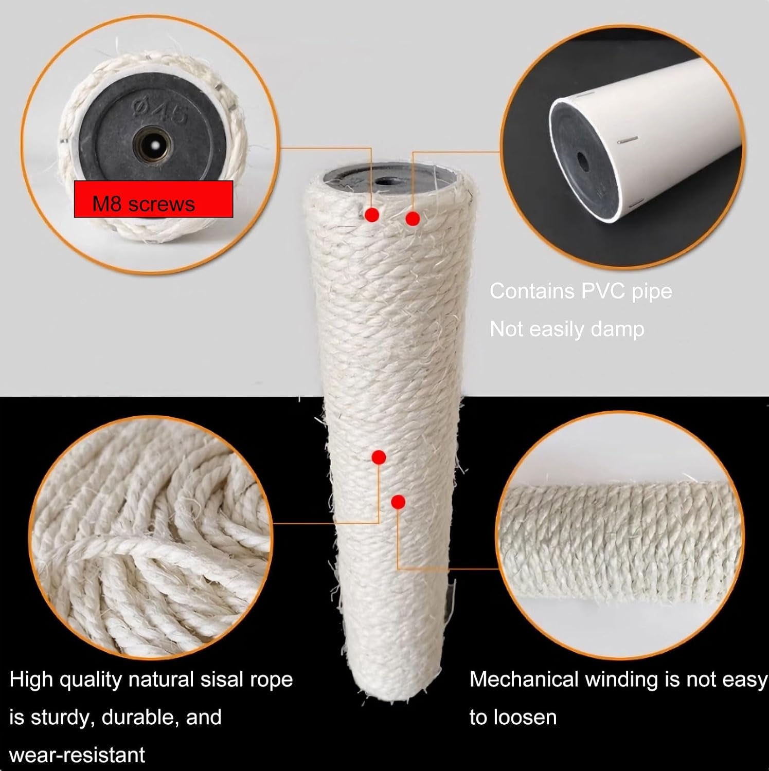 4-pcs-m8-cat-scratching-post-replacement-15-7inch-sisal-pole-cat-tree-replacement-post-with-screws-diy-scratcher-scratching-post-replacement-pad-crafts-gardening-hammock-home-decorating
