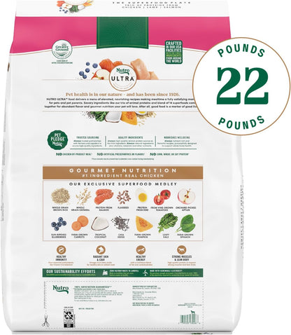 Nutro Ultra Small Breed Adult Dry Dog Food, Chicken, Lamb & Salmon, 22 Lb | High-Protein Trio, Non-Gmo, No Corn, Wheat, Soy, 14 Superfoods Blend, Omega 3 & 6 Fatty Acids, Essential Antioxidants2