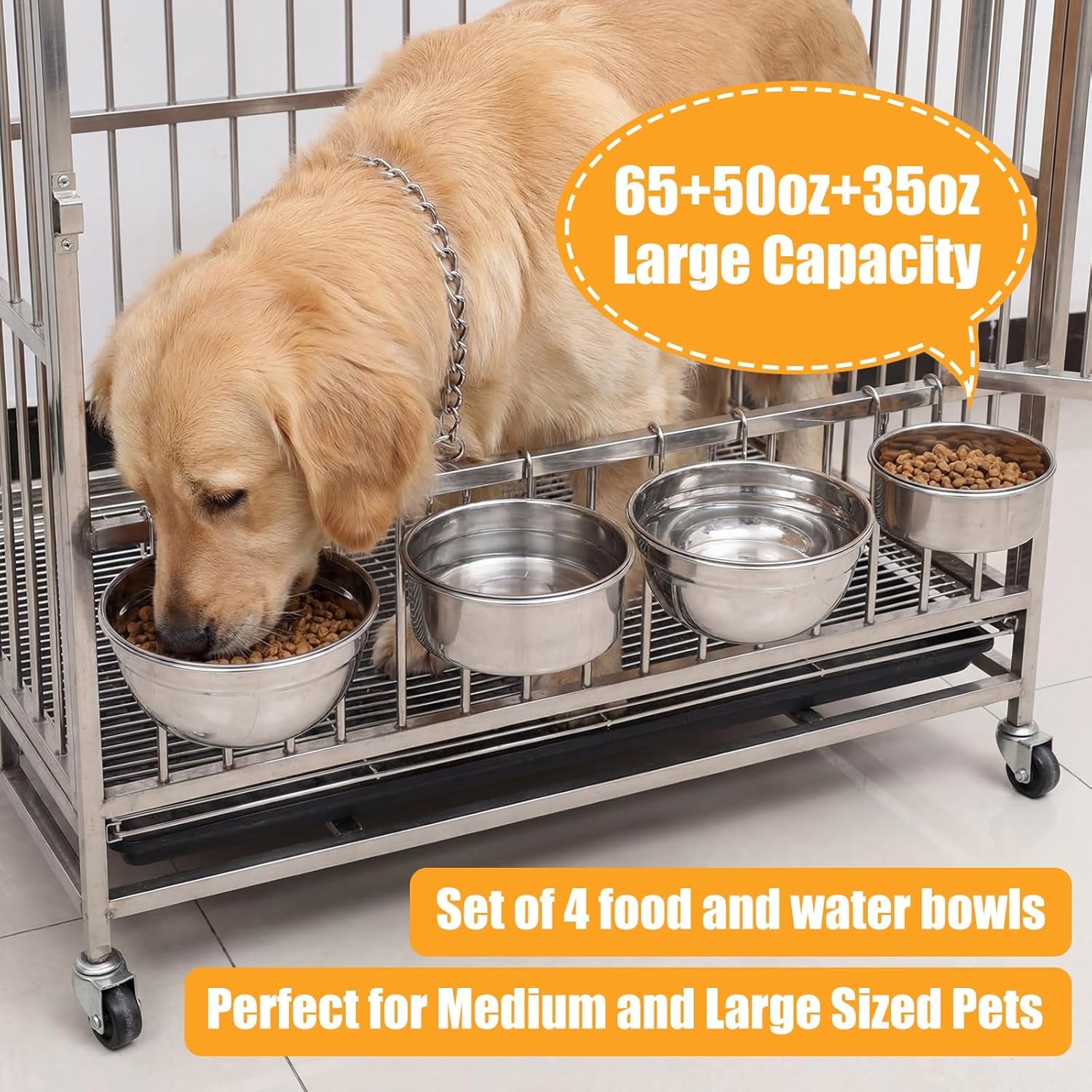zhehao-4-pack-hanging-dog-water-and-food-bowls-for-kennel-cage-no-spill-dog-crate-water-bowl-stainless-steel-bowls-dish-for-dogs-crate-cage-accessories-35oz-50oz-65oz