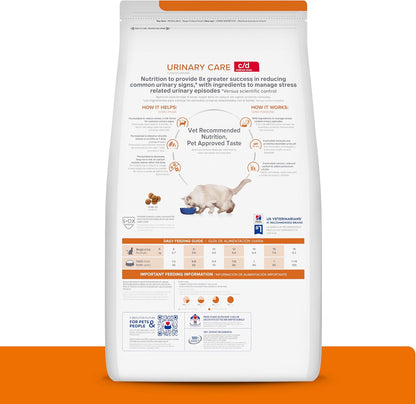 HILL'S PRESCRIPTION DIET C/D Multicare Stress Urinary Care Dry Cat Food | #1 Veterinarian Recommended, Chicken Recipe, 4 Lb. Bag2