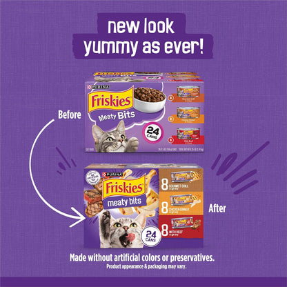 Purina Friskies Gravy Wet Cat Food Variety Pack, Meaty Bits - (Pack of 24) 5.5 Oz. Cans2