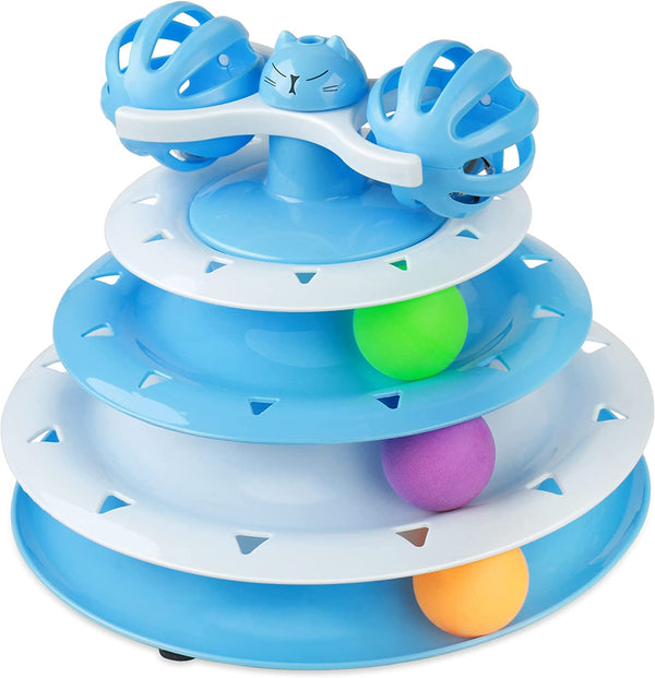 UPSKY Cat Toy Roller 3-Level Turntable Cat Toys Balls with Six Colorful Balls Interactive Kitten Fun Mental Physical Exercise Puzzle Kitten Toys15