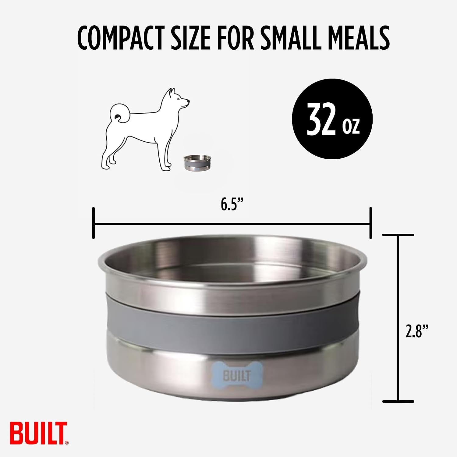 built-38-oz-dog-bowl-non-skid-pad-soft-grip-ring-double-wall-stainless-steel-bpa-free-non-porous-rust-resistant-pet-food-water-bowl-for-dogs-cats-heavy-duty-grey