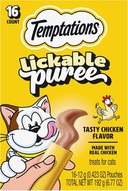 Temptations Creamy Puree Squeezable Lickable Cat Treats, Wet Cat Treats with Salmon, 0.42 Oz. Tubes, 24 Count - Packaging May Vary29