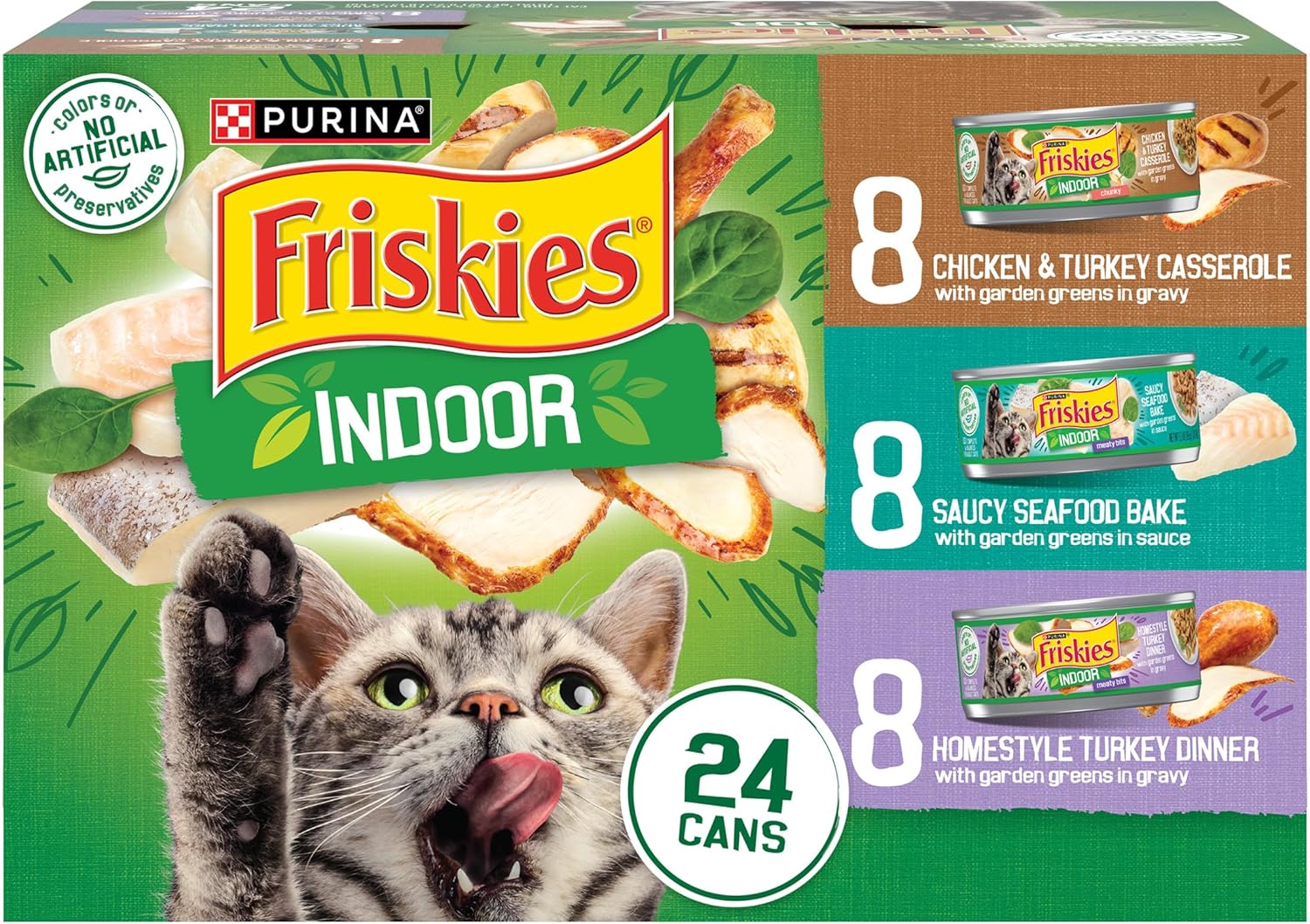 purina-friskies-indoor-cat-food-24ct-vp-chicken-and-turkey-casserole-saucy-seafood-bake-homestyle-turkey-dinner-pack-of-24-5-5-oz-cans