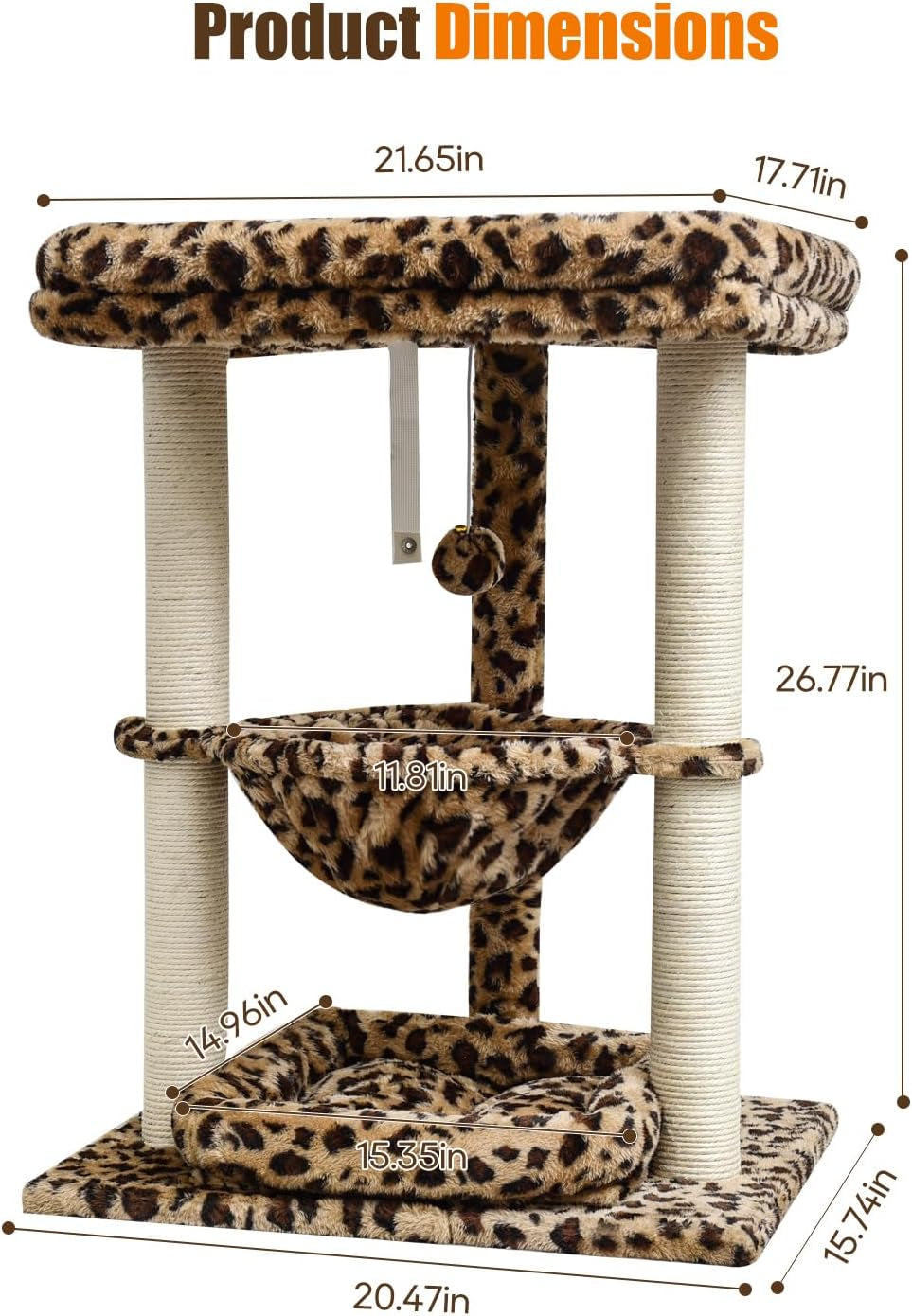 syandlvy-leopard-print-small-cat-tree-with-top-perch-hammock-bottom-bed-3-level-natural-sisal-scratching-post-tower-with-hanging-bell-ball-and-anti-tip-strap-stable-indoor-cat-furniture