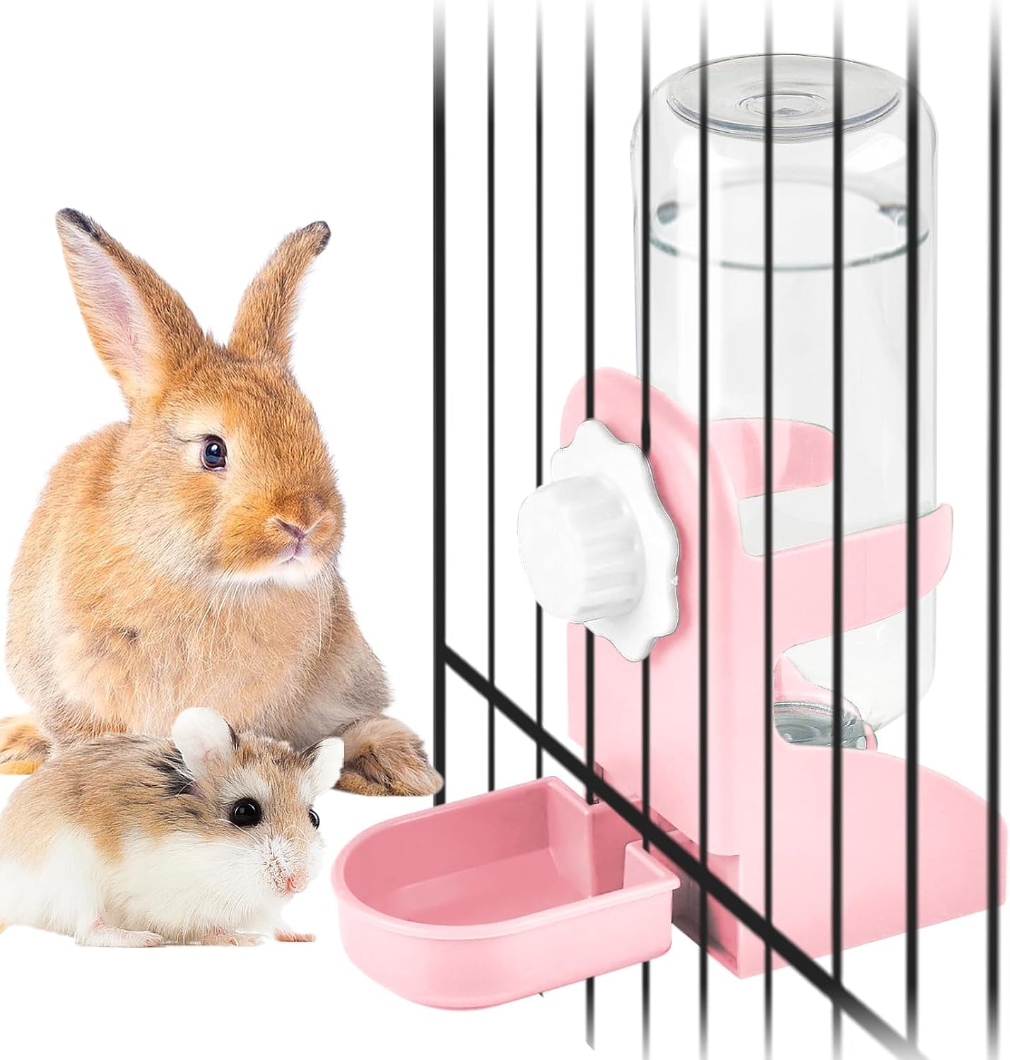 kathson-rabbit-water-dispenser-for-cage-17-oz-hanging-guinea-pig-water-bottle-no-drip-gravity-automatic-bunny-water-bottle-no-leak-small-animal-water-bottle-for-chinchilla-ferret-hamster-white