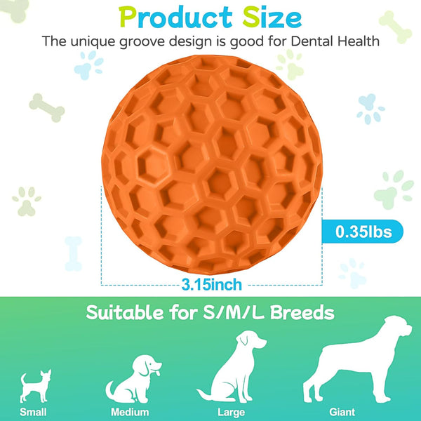 Havit Indestructible Squeaky Dog Balls for Aggressive Chewers, Interactive Dog Toys to Keep Them Busy, Rubber Dog Chew Toy for Large Medium Breeds, Outdoor Waterproof (3 Colors)2