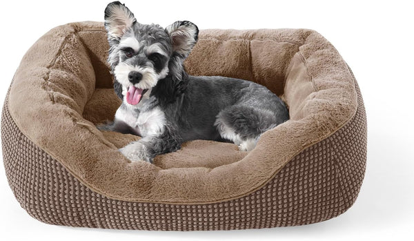 INVENHO Medium Dog Beds for Medium Dogs Washable, Rectangle Dog Bed Medium Size Dog, Orthopedic Dog Bed, Warming Soft Calming Sleeping Puppy Bed Durable Pet Bed with Anti-Slip Bottom M(30"X24"X9")47