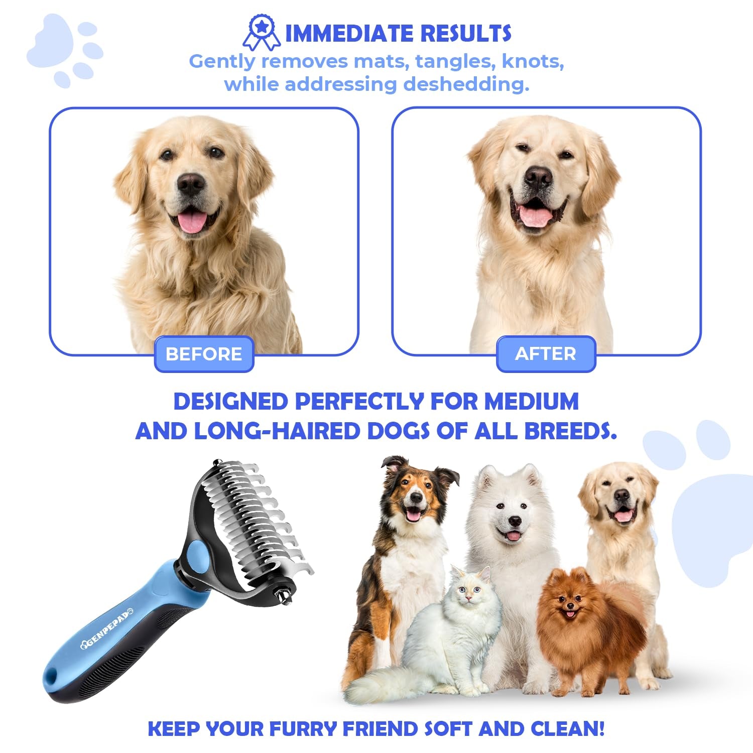 undercoat-rake-for-dogs-cats-dematting-comb-with-extra-wide-double-sided-stainless-steel-teeth-for-detangling-deshedding-brushing-thinning-removing-shed-fur-knots-mats-and-tangles-in-pets