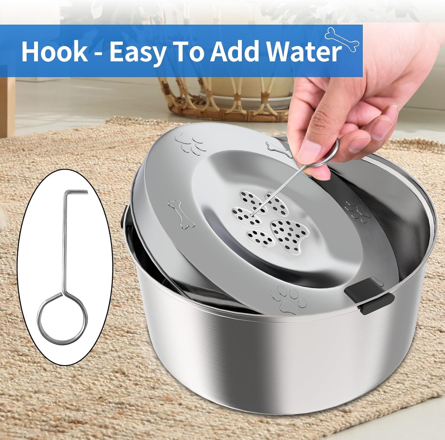 kactoily-3l-101oz-large-capacity-dog-water-bowl-stainless-steel-no-spill-dog-bowls-slow-drinking-dog-water-feeder-dispenser