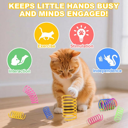 2-Pack USB Rechargeable Smart Cat Toy Ball, 360° Rotation Automatic Moving Chase Toy, Obstacle Avoidance Interactive Play with 4 Spiral Springs, Enrichment Toys for Indoor Cats, Puppies & Small Dogs4
