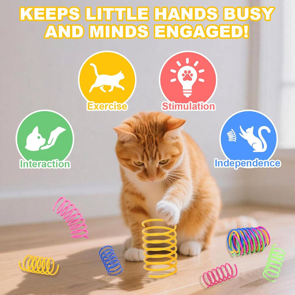 2-Pack USB Rechargeable Smart Cat Toy Ball, 360° Rotation Automatic Moving Chase Toy, Obstacle Avoidance Interactive Play with 4 Spiral Springs, Enrichment Toys for Indoor Cats, Puppies & Small Dogs4