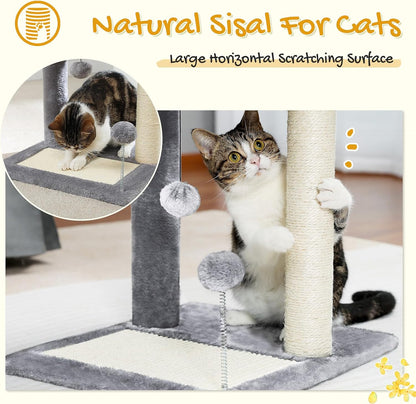 PAWZ Road Cat Scratching Post with Bed, Small Cat Tower with Pad & Ball | 19” Cat Stand with Padded Removable Bed, Full Sisal Scratching Post & Scratcher Pad Dual Play Ball for Kittens & Indoor Cats5