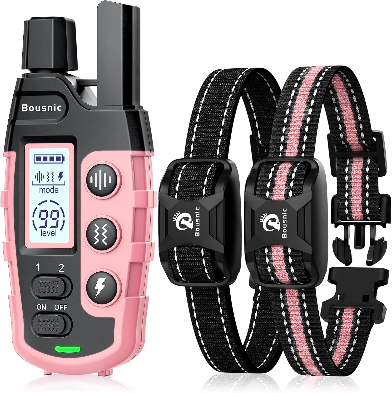 bousnic-dog-shock-collar-2-dogs-5-120lbs-3300-ft-waterproof-training-collar-for-dogs-large-medium-small-with-rechargeable-remote-beep-1-8-vibration-1-16-and-humane-shock-1-99-modes