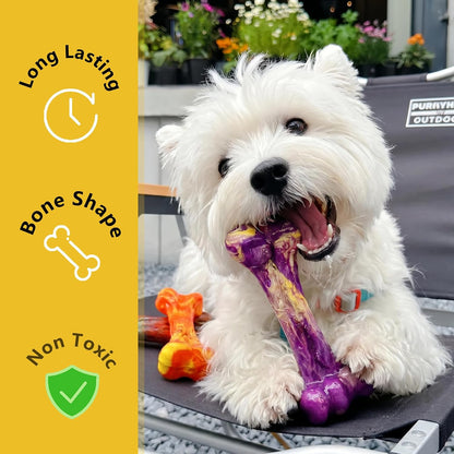 3-Pack Dog Chew Toys for Aggressive Chewers, Indestructible Bone | Tough Dog Toys for Medium Large Breed to Keep Them Busy,Dental Textured, Long Lasting,Beef Flavor5