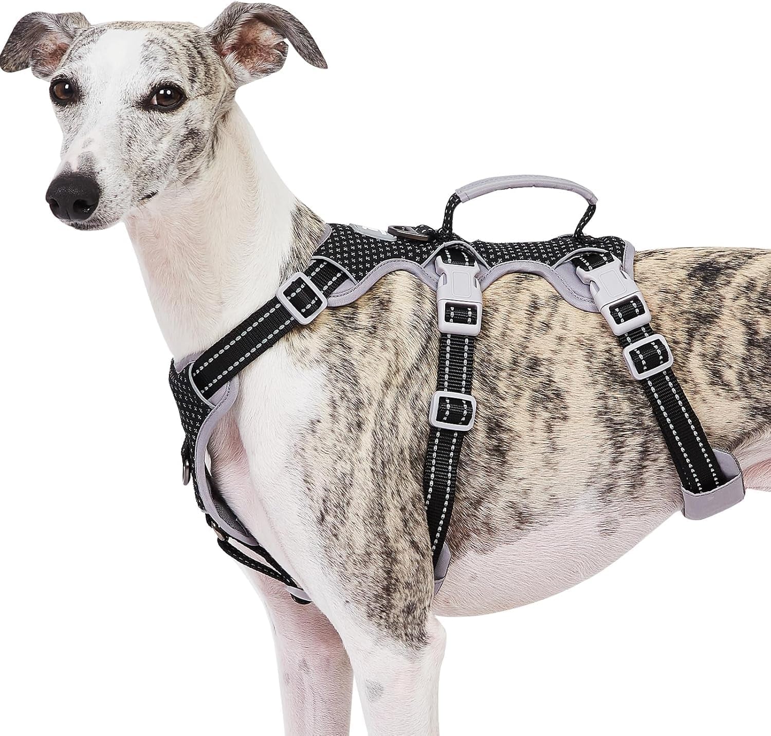 huntboo-escape-proof-harness-no-slip-dog-harness-escape-proof-fully-reflective-harness-with-handle-breathable-durable-adjustable-vest-for-medium-dogs-walking-and-training-gear-black-m