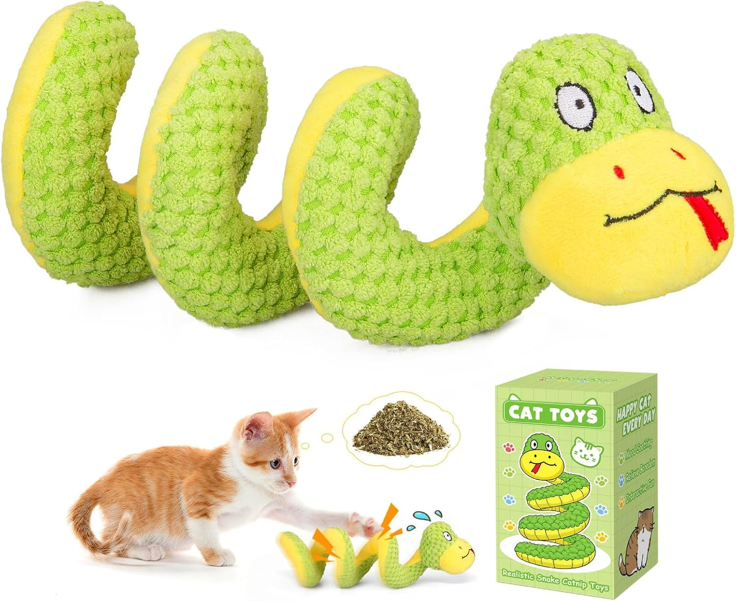 retro-shaw-11-realistic-snake-cat-toy-interactive-kicker-toy-for-indoor-cats-with-silvervine-catnip-crinkle-sound-spring-loaded-design-bite-resistant-plush-for-kitten-teething-boredom-relief