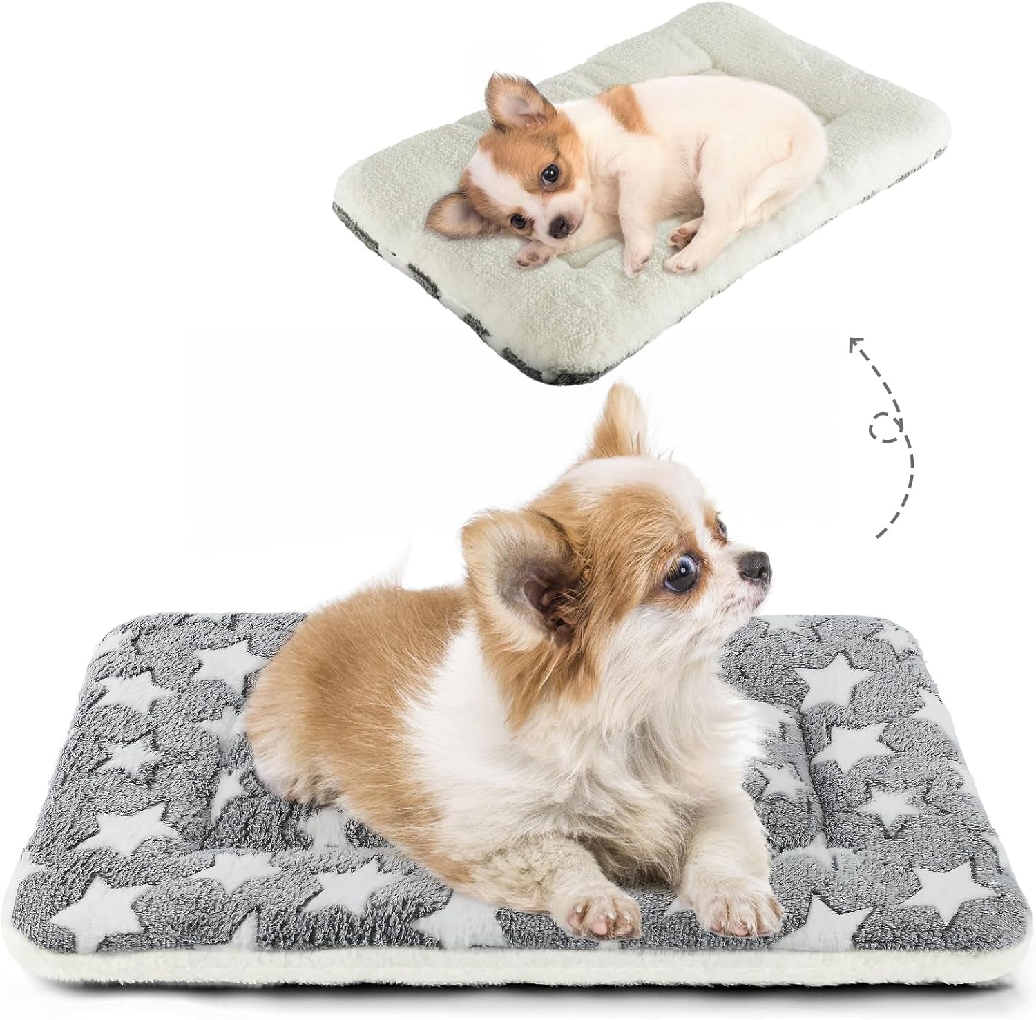 mora-pets-dog-crate-pad-ultra-soft-pet-bed-with-cute-star-print-washable-mat-for-large-medium-small-dogs-reversible-fleece-kennel-liner-cat-bed-23-x-18-inch-brown