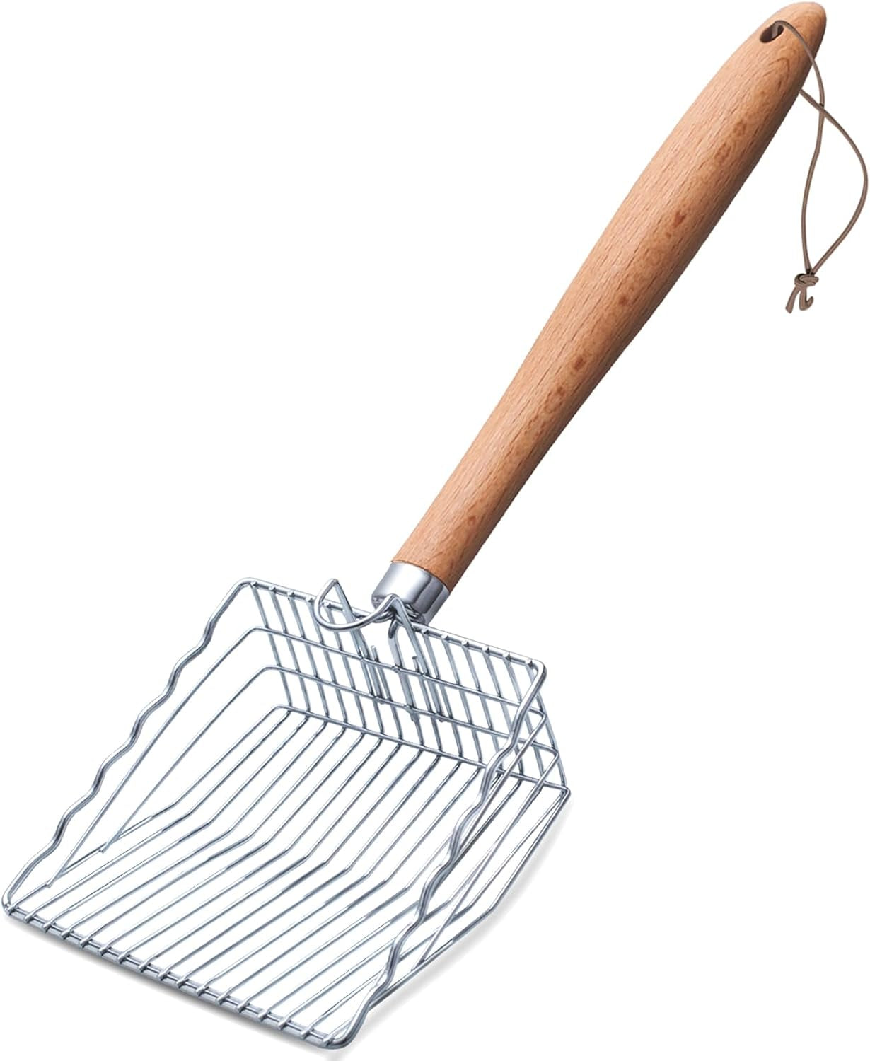 cat-litter-scoop-kitty-metal-scooper-with-hook-and-hole-non-stick-stainless-steel-kitten-poop-lifter-durable-heavy-duty-sifter-easy-to-clean-saves-time-for-litter-box