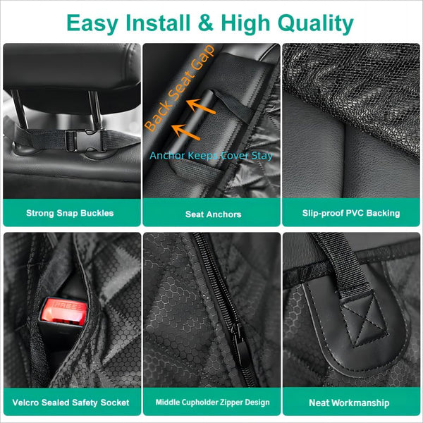 ANOSOSPECIAL Dog Car Seat Cover for Back Seat Cover,Non Stick Fur Rear Seat Protector for Pet,Nonslip Waterproof Durable Universal Fit Interior Backseat Covers for Auto Van SUV4