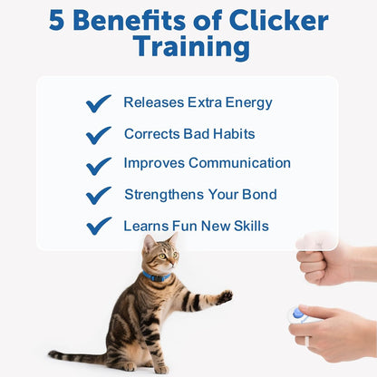 Cat Training Clicker Kit – Includes Finger Clicker and Target Stick – Perfect for Positive Reinforcement, Behavior & Obedience Training Indoors & Outdoors – Suitable for Dogs, Birds & Small Pets6