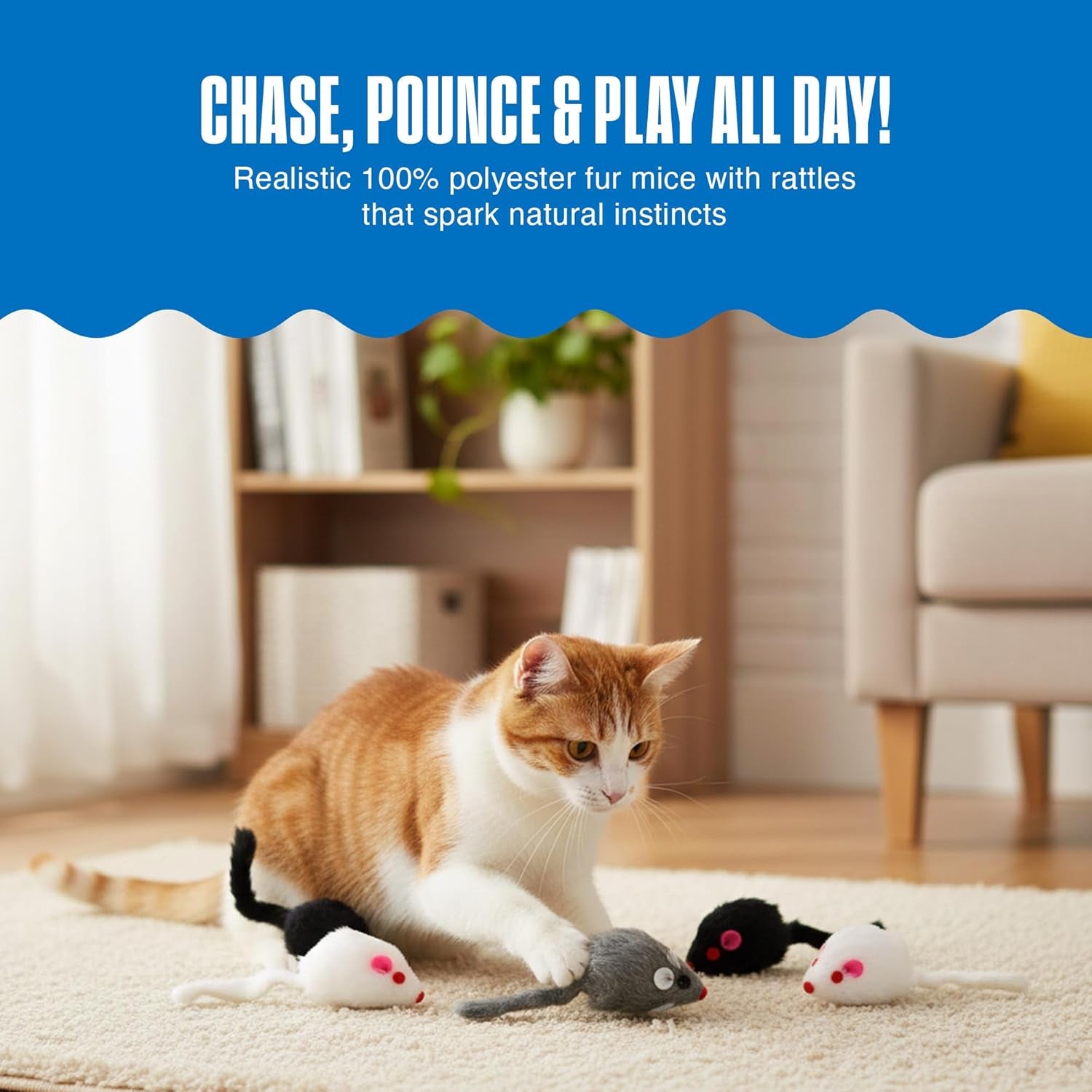 penn-plax-play-fur-mice-cat-toys-12-pack-soft-polyester-with-rattling-sound-for-interactive-play-exercise-hunting-lightweight-cat-toy-set-for-all-ages-breeds-black-white-gray-2-inches