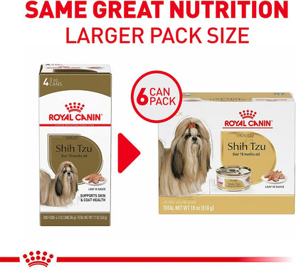 Royal Canin Breed Health Nutrition Shih Tzu Adult Loaf in Sauce Dog Food, 3 Oz (Pack of 6)2