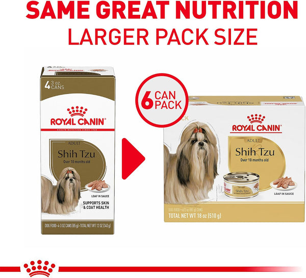 Royal Canin Breed Health Nutrition Shih Tzu Adult Loaf in Sauce Dog Food, 3 Oz (Pack of 6)2
