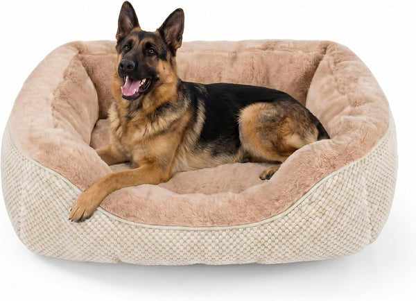 INVENHO Medium Dog Beds for Medium Dogs Washable, Rectangle Dog Bed Medium Size Dog, Orthopedic Dog Bed, Warming Soft Calming Sleeping Puppy Bed Durable Pet Bed with Anti-Slip Bottom M(30"X24"X9")23