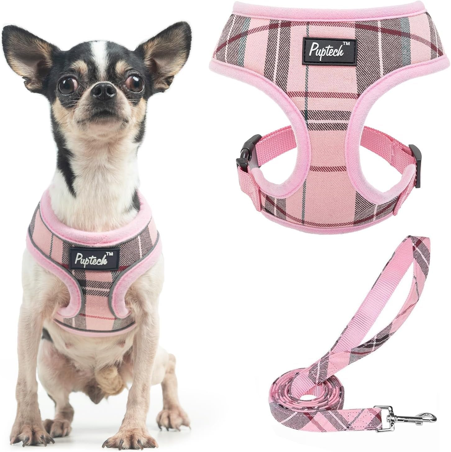 pupteck-soft-mesh-dog-harness-small-sized-and-leash-set-pet-puppy-cat-comfort-padded-vest-no-pull-harnesses-beige-s