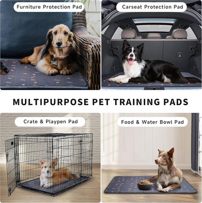 Sunheir Washable Pee Pads for Dogs, Reusable Puppy Pads for Dog Playpen 2PC | Thick Super Absorbent, Leak-Proof & Non-Slip, Waterproof Dog Pads for Puppy Playpen, Crate, Whelping Box, Potty Training Grey4