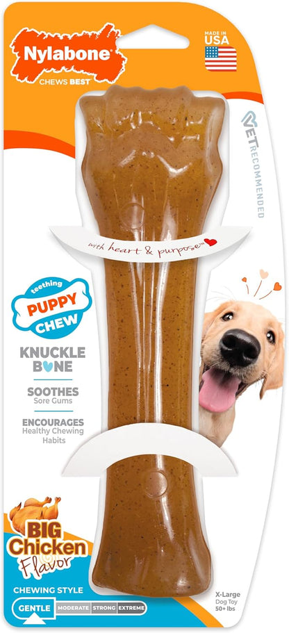 Nylabone Puppy Chew Teething Ring Bone Dog Toy, Chicken Flavor, X-Small | Soothing Teething Toys for Puppies, Puppy Enrichment, & Teething Relief, Freezable for Added Comfort, Dogs up to 15 Lbs17