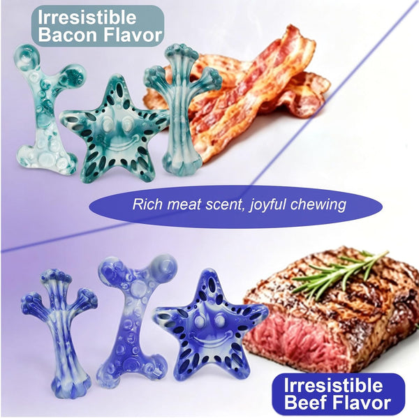 YINEYA Dog Toys for Aggressive Chewers, 3-Pack Tough Dog Chew Toys | Dog Teething Toy for Medium Large to Keep Them Busy, Indestructible Dog Toy Long Lasting, Purple, Beef Flavor4