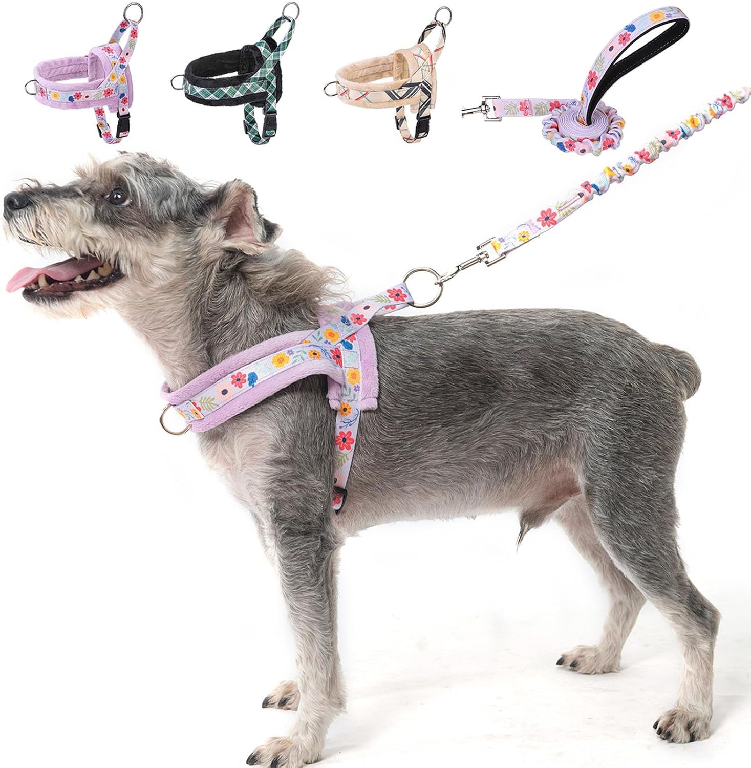 beautyzoo-dog-harness-no-pull-quick-fit-dog-harness-and-leash-set-escape-proof-vest-harness-with-soft-handle-reflective-breathable-mesh-padding-harness-for-medium-size-dog-training-walking-beige-m
