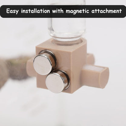 Jumping Spider Water Dispenser, Magnetic Hanging Feeder,Suitable for Jumping Spiders,Tarantulas, Praying Mantises,Arboreal Animals, and Other Small Animal Enclosure Accessories,5Ml (Wooden)4