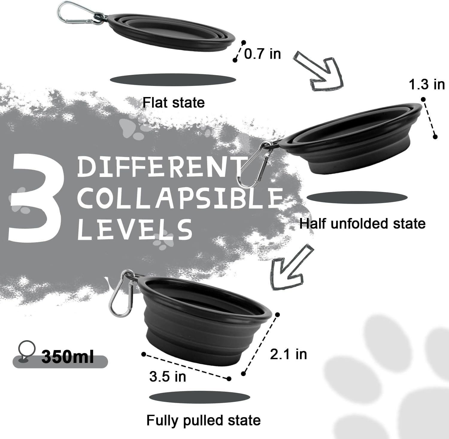 collapsible-dog-bowls-for-travel-2-pack-dog-portable-water-bowl-for-dogs-cats-pet-foldable-feeding-watering-dish-for-traveling-camping-with-carabiners-bpa-free-grey-black-small-pack-of-2
