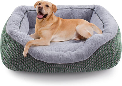 INVENHO Medium Dog Beds for Medium Dogs Washable, Rectangle Dog Bed Medium Size Dog, Orthopedic Dog Bed, Warming Soft Calming Sleeping Puppy Bed Durable Pet Bed with Anti-Slip Bottom M(30"X24"X9")54