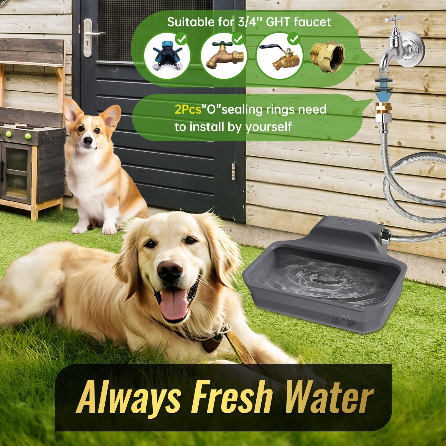 ficuswin-135oz-automatic-water-dispenser-for-large-dogs-patented-outdoor-dog-water-bowl-dispenser-automatic-dog-feeder-fit-3-4-ght-faucet-dog-waterer-include-water-hose-extra-large-drinking-area