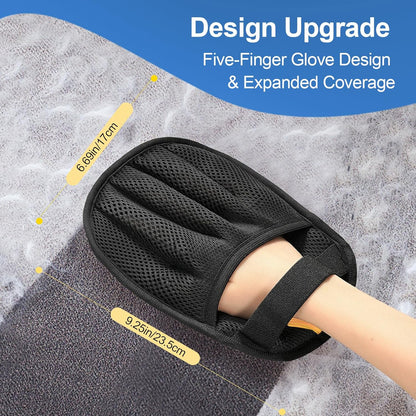 Pet Hair Removal Glove Cat & Dog, Electrostatic Reusable Hair Remover Tool | Upgraded Washable 5-Finger Pet Hair Remover Works for Laundry, Couch, Carpet & Car Seat, Removes Dog and Cat Fur Easily2