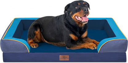 Comfort Expression Orthopedic Dog Bed for Extra Large Dogs with Bolster | Waterproof Dog Couch Bed with Washable Cover & Non-Slip Bottom, Supportive Egg Crate Foam XL Pet Bed, 42X30 Inch96