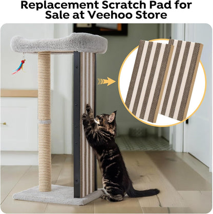 Veehoo 35" Tall Cat Scratching Post for Indoor Cats, Sturdy Cat Scratch Pad | Scratch Post with Plush Top Bed & Replaceable Metal Frame Scratching Board, Easy Assembly8