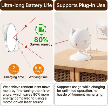 Potaroma Smart Sensor Cat Laser Toys Interactive, Motion Activated Truly Random Trjajectory, Clamp Design, Automatic Chargeable Kitten Toy Indoor Exercise, Cream White | Motion Activated Truly Random Trjajectory, Clamp Design, Automatic Chargeable Kitten Toy Indoor Exercise, Cream White4