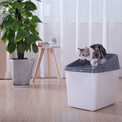 Dog Potty Training Toilet ﻿ Cat Litter Basin Fully Enclosed Large Space Top-In Semi-Enclosed Toilet Pet Supplies for Cats within 20 Kg(Brown)3