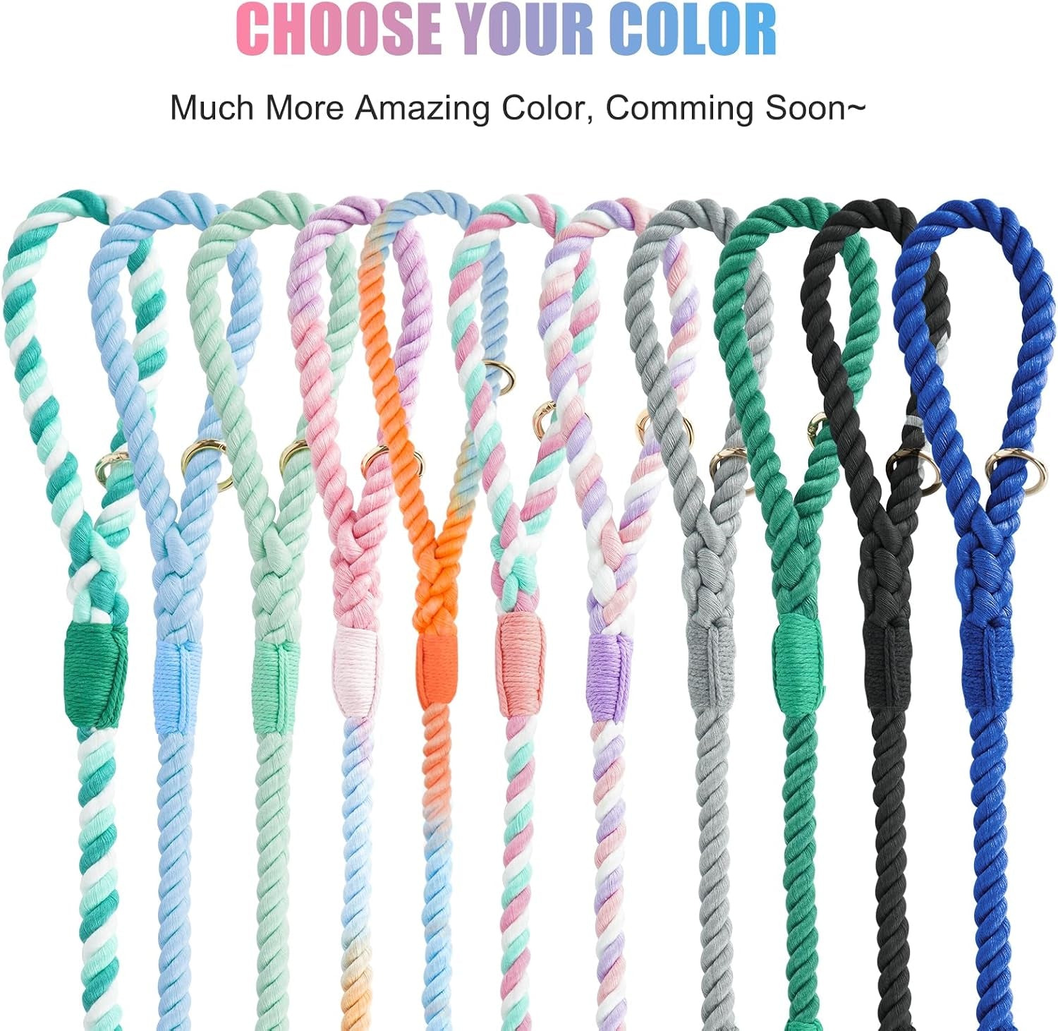 5-ft-handmade-rope-dog-leash-for-small-medium-and-large-dogs-soft-and-comfortable-grip-new-golden-heavy-duty-metal-clasp-colorful-macaron