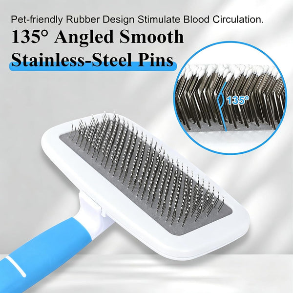 French Bulldog Brush with Rounded Tip | Skin Friendly,With Small Comb for Effectively Remove Tangles, Knots and Mats,Essential French Bulldog Accessory3