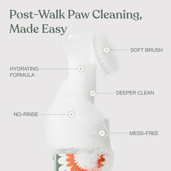Dog Paw Cleaner, Clean Paws, No Rinse Foam Cleaner with Brush, 5 Fl Oz | Dandylion Dog Paw Washer, Fragrance Free, Ph Balanced, Waterless, Foaming Washer with Silicone Brush, Pet Cleaning Supplies2