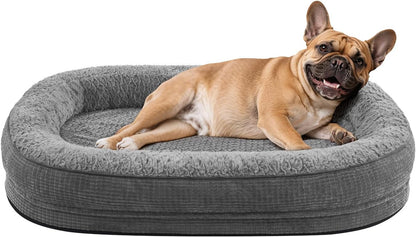 JOEJOY Orthopedic Dog Beds Large Sized Dog, XL Egg-Crate Memory Foam Pet Couch Bed with Bolster Sides, Waterproof Lining, Removable Washable Cover & Non-Slip Bottom, Grey9